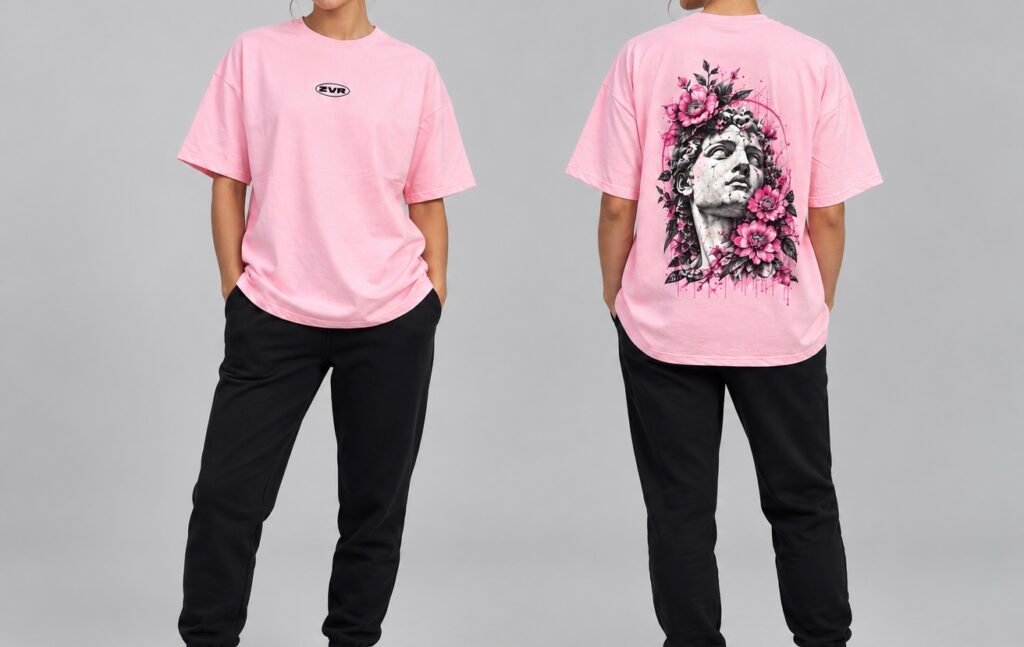 Zevior's Woman Pink Rose T-Shirt