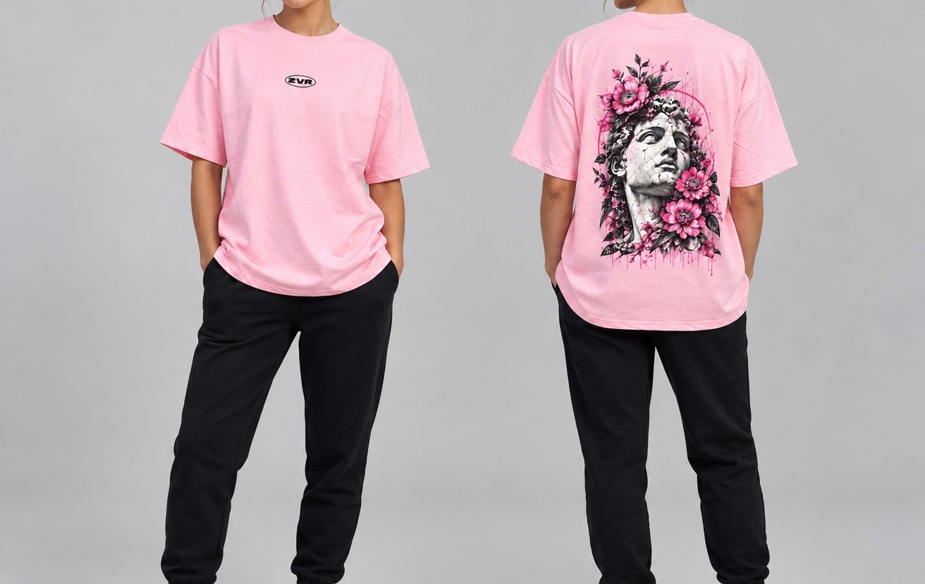 Zevior's Woman Pink Rose T-Shirt