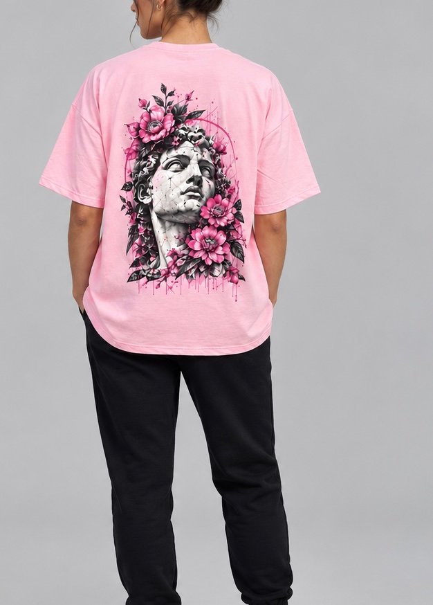Zevior's Woman Pink Rose T-Shirt - Image 3